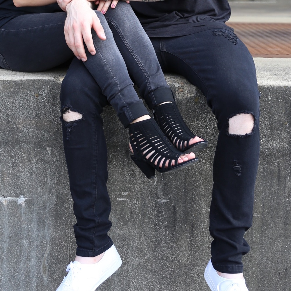 Caged, Open-Toe Booties